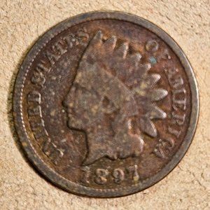 1897 Indian‎ Head Cent, with nice toning. Good G-4 grade, nice piece! #197